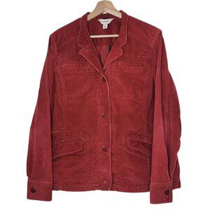L.L. Bean Vintage Women's Maroon Corduroy 3 Button Jacket Blazer Size L